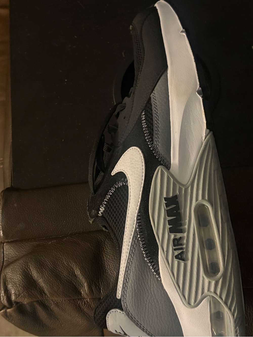 Nike Men's Black and White Air Max Low-Top Sneakers